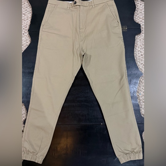 FIVE FOUR Pants Men's 32 Khaki Army Cloth Jogger Flat Front - Picture 1 of 6